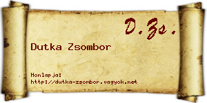 Dutka Zsombor névjegykártya
